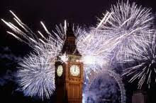 View of New Years Eve Fireworks in London 